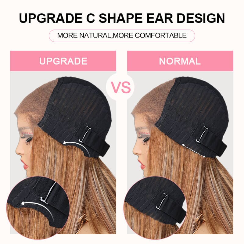 Aligrace Pre Bleached Tiny Knots 6x5 Pre-Cut Lace Straight P6/22 Color Wear &amp; Go Glueless Wig