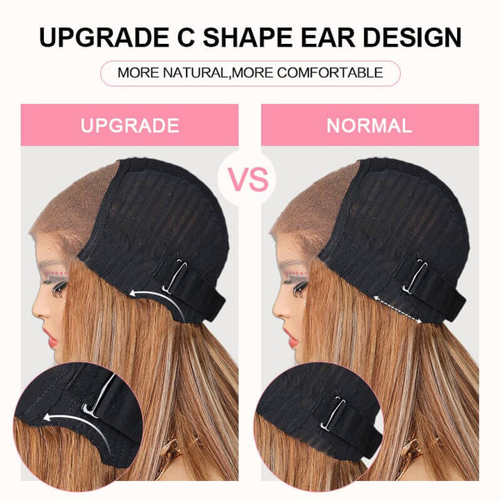 Aligrace Pre Bleached Tiny Knots 6x5 Pre-Cut Lace Straight P6/22 Color Wear &amp; Go Glueless Wig