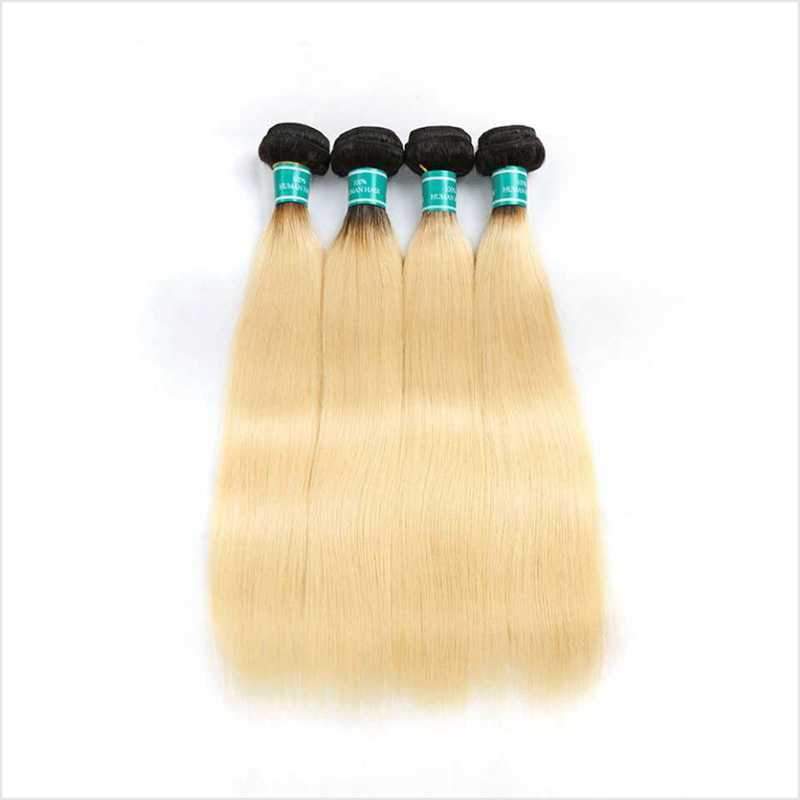 Ali Grace Straight Hair Bundles 3 Pcs With 13x4 Lace Frontal T1B/613 Color  