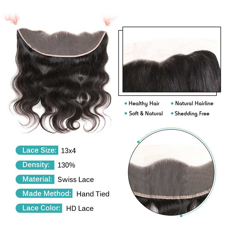Brazilian Body Wave 13*4 Lace Frontal Free Part HD Lace Frontal with Baby Hair Malaysian 13X4 Lace Frontal AliGrace 