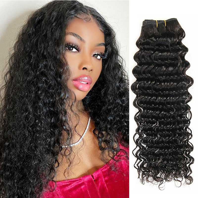 Ali Grace 12A Grade Deep Wave Curly Hair 1 Piece 100% Virgin Human Hair Bundles Deep Wave Hair Bundles AliGrace 10 Peruvian 