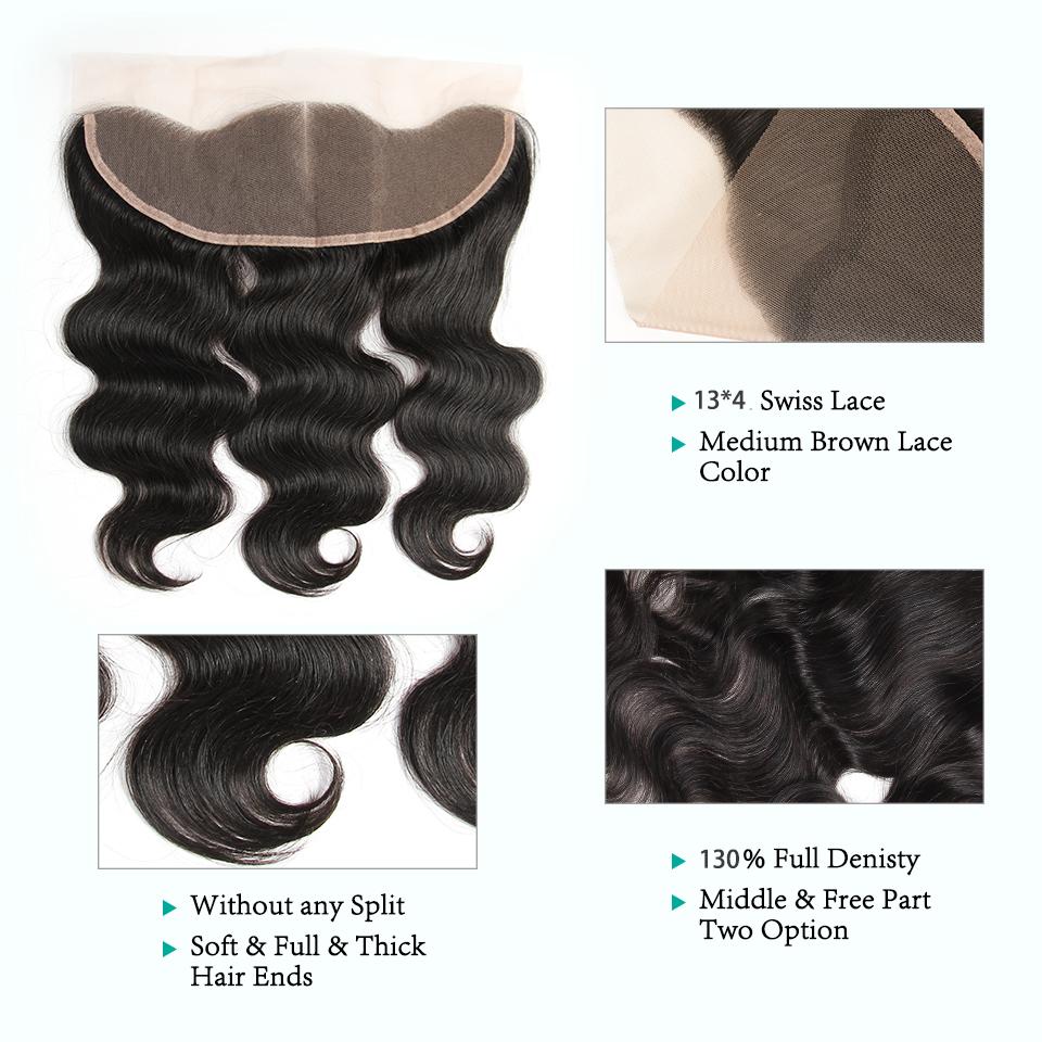 Ali Grace Body Wave Hair 3 Bundles With 13x4 Lace Frontal 