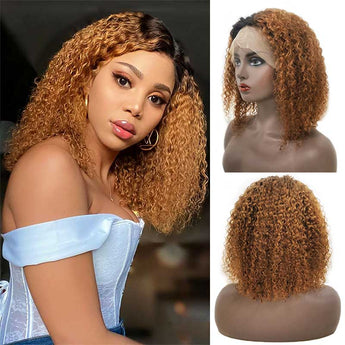 Aligrace 13x4 Lace Curly BoB Wigs Ombre 1B/30 