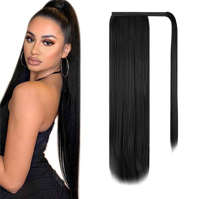 Ali Grace Straight Clip In Weave Ponytail Hair Extensions Human Hair Wrap Around High Ponytail With Weave 4x4 5x5 6x6 Lace Closure Wig AliGrace 