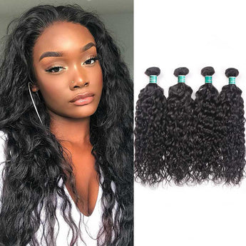 Ali Grace 4 Pcs Water Wave Remy Human Hair Bundles 