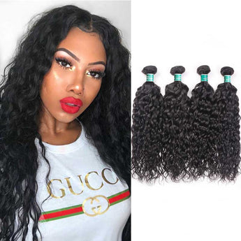 Ali Grace 4 Pcs Water Wave Remy Human Hair Bundles 