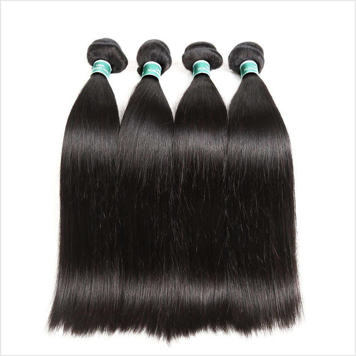 Ali Grace Straight Hair Bundles 4 Pcs with 4x4 Lace Closure 