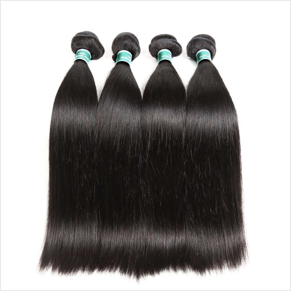 Ali Grace Brazilian Straight Hair Bundles 4 Pcs With 4x4 Lace Closure 