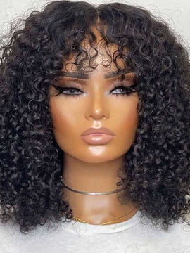 Ali Grace Full Machine Made Kinky Curly Wig With Bangs