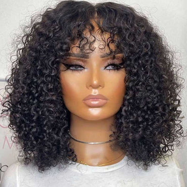 Ali Grace Full Machine Made Kinky Curly Wig With Bangs
