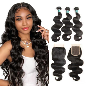 Ali Grace Body Wave Hair Weave 3 Pcs With 4x4 Lace Closure 