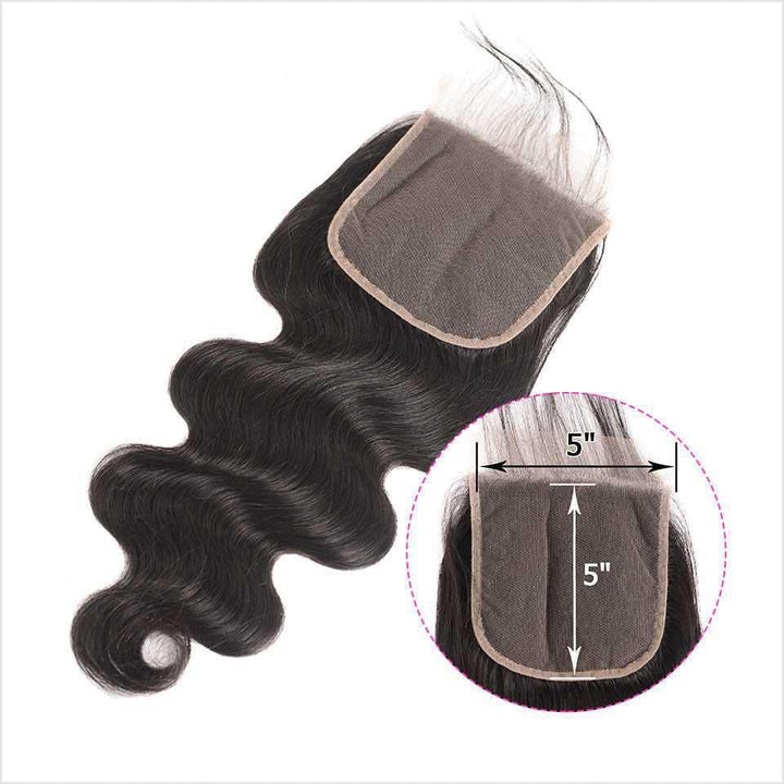 Body Wave 4*4 HD Lace Closure Free part 5*5 16inch-20inch Unprocessed Virgin Human Hair 5*5 Lace Closure No Shedding Peruvian 4*4 Lace Closure AliGrace 