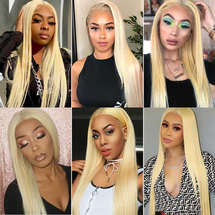 ALI GRACE Straight 613 Blonde 4x4 Lace Closure Pre Plucked With Baby hair 4*4 Lace Closure AliGrace 