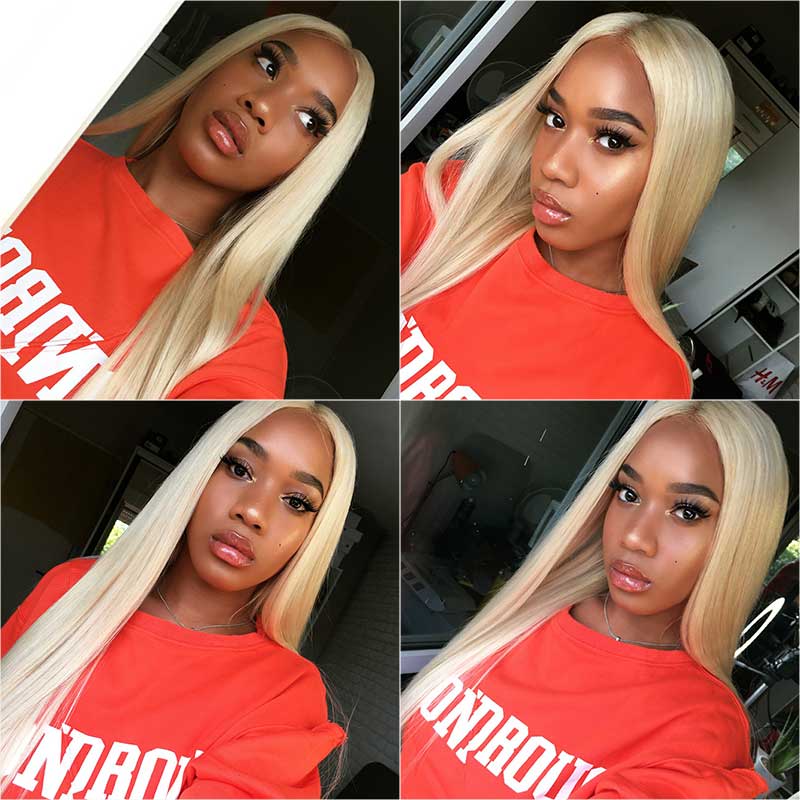 ALI GRACE Straight 613 Blonde 4x4 Lace Closure Pre Plucked With Baby hair 4*4 Lace Closure AliGrace 