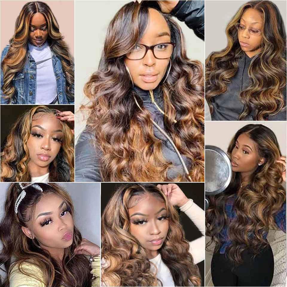 Ali Grace 13x4 Lace Front Body Wave Wigs HighLight Color