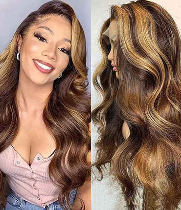 Aligrace 13x4 Frontal Lace Body Wave Wig 4/27 Highlight Color
