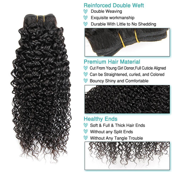 Ali Grace Kinky Curly Hair Weave Bundles 3 Pcs with 13x4 Lace Frontal