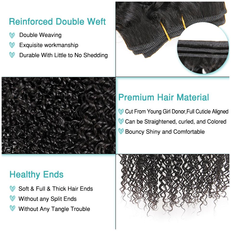 Ali Grace Kinky Curly Hair Bundles 3 Pcs With 13x4 Lace Frontal 