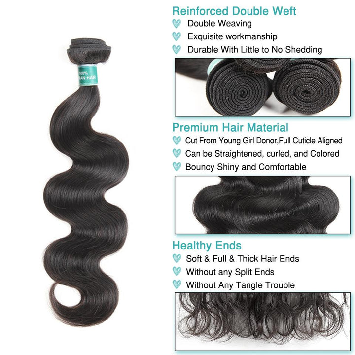 Ali Grace Body Wave Hair 3 Bundles With 13x4 Lace Frontal 