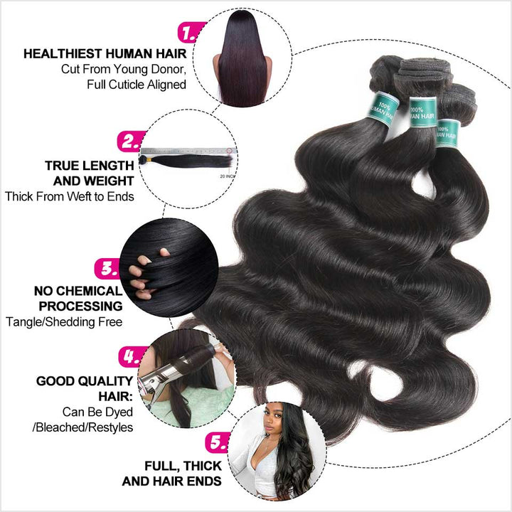Products Ali Grace 3 Pcs Brazilian Body Wave Human Hair Bundles