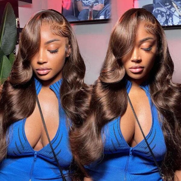 Aligrace 13x4 Lace Body Wave Wigs #4 Dark Brown Chocolate Color