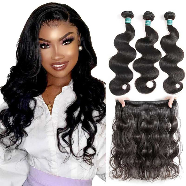 Ali Grace Body Wave Hair 3 Bundles With 13x4 Lace Frontal 