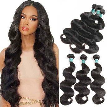 Ali Grace 12A Grade Body Wave Human Hair Natural Color 3 Bundles No Tangle Body Wave Hair Bundles AliGrace 101010 Peruvian 