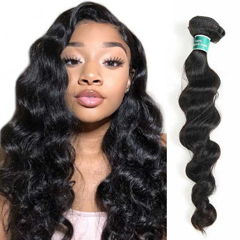 Ali Grace 12a Grade Loose Wave 1 Bundle Deal Thick Full Human Hair Weave Bundles Natural Black Loose Wave Hair Bundles AliGrace 10 Peruvian