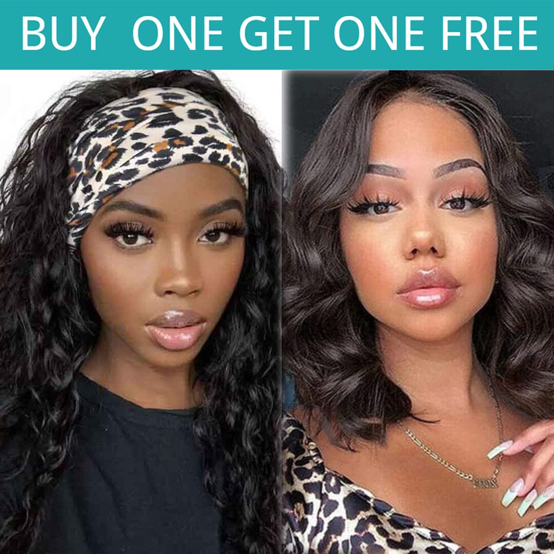 Buy One Get One Free Headband Water Wave Wigs and Bob Body Wave T Part Wigs AliGrace 