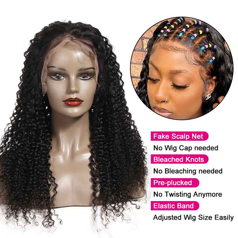 Aligrace 13x6 Lace Frontal Kinky Curly Human Hair Wigs
