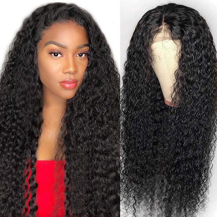 Aligrace 4x4 Lace Closure Kinky Curly Human Hair Wigs 