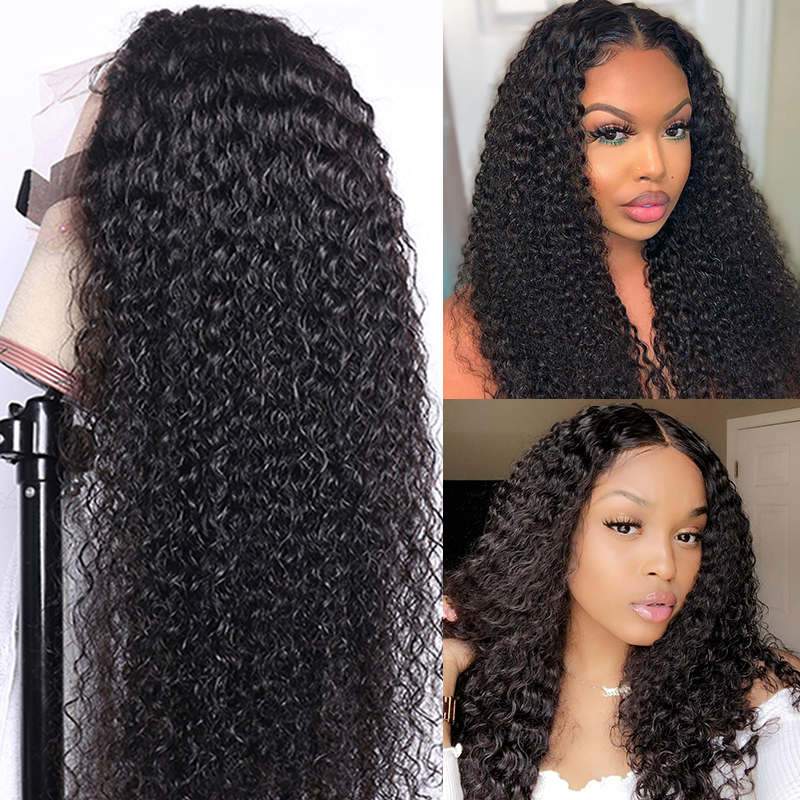 Aligrace 4x4 Lace Closure Kinky Curly Human Hair Wigs 