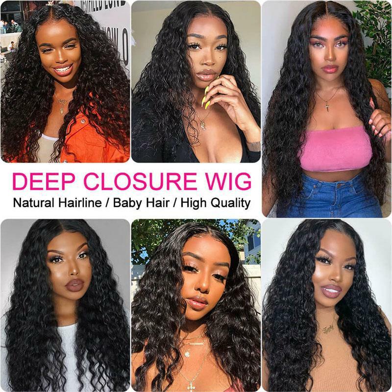 Aligrace 4X4 Closure Deep Wave Wig Human Hair Wigs