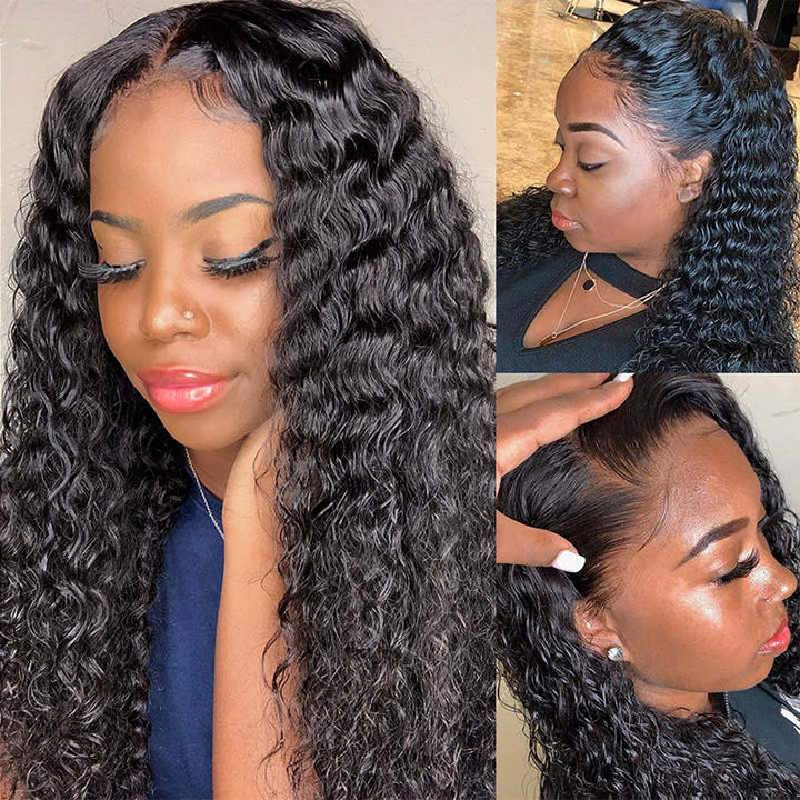 Aligrace 180% Density Transparent Lace Deep Wave Wigs