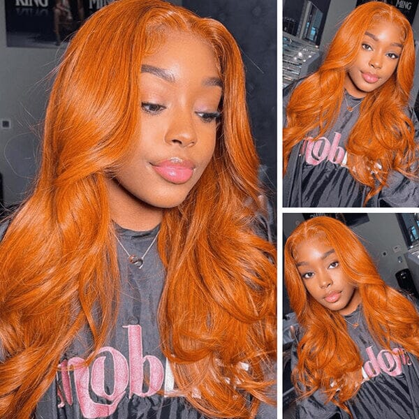 Aligrace 13x4 Frontal Lace Body Wave Wigs Ginger Orange Color