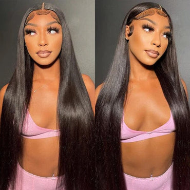Aligrace Hair 5x5 Lace Glueless Straight Wigs Natural Black