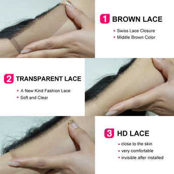 Body Wave 4*4 HD Lace Closure Free part 5*5 16inch-20inch Unprocessed Virgin Human Hair 5*5 Lace Closure No Shedding Peruvian 4*4 Lace Closure AliGrace