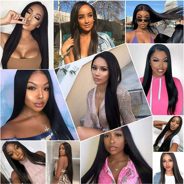 Aligrace T Part Lace Straight Human Hair Wigs