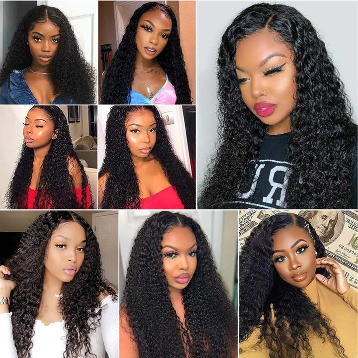 Aligrace 4x4 Lace Closure Kinky Curly Human Hair Wigs 
