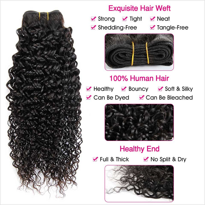 Ali Grace Kinky Curly Hair Bundles 3 Pcs With 4x4 Lace Closure 