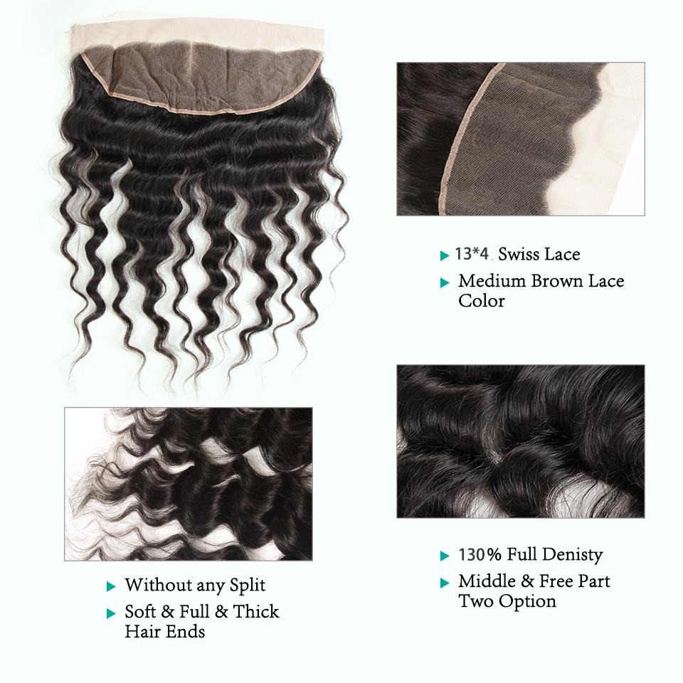 Ali Grace Loose Wave Hair Bundles 3 Pcs with 13*4 Lace Frontal