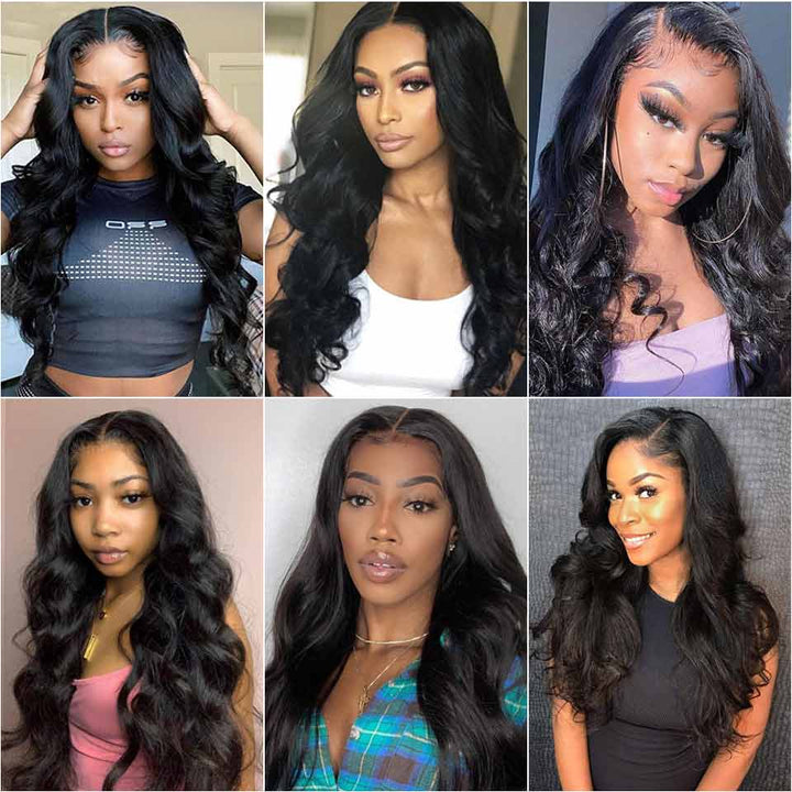 Aligrace U Part Lace Body Wave Glueless Wigs Natural Black 
