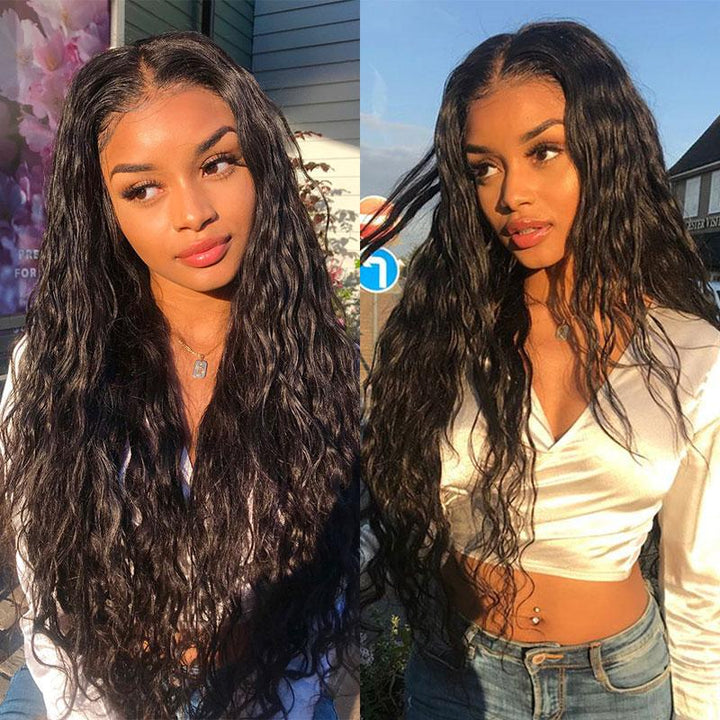 Ali Grace Water Wave Hair Bundles 4 Pcs With 4x4 Lace Closure 